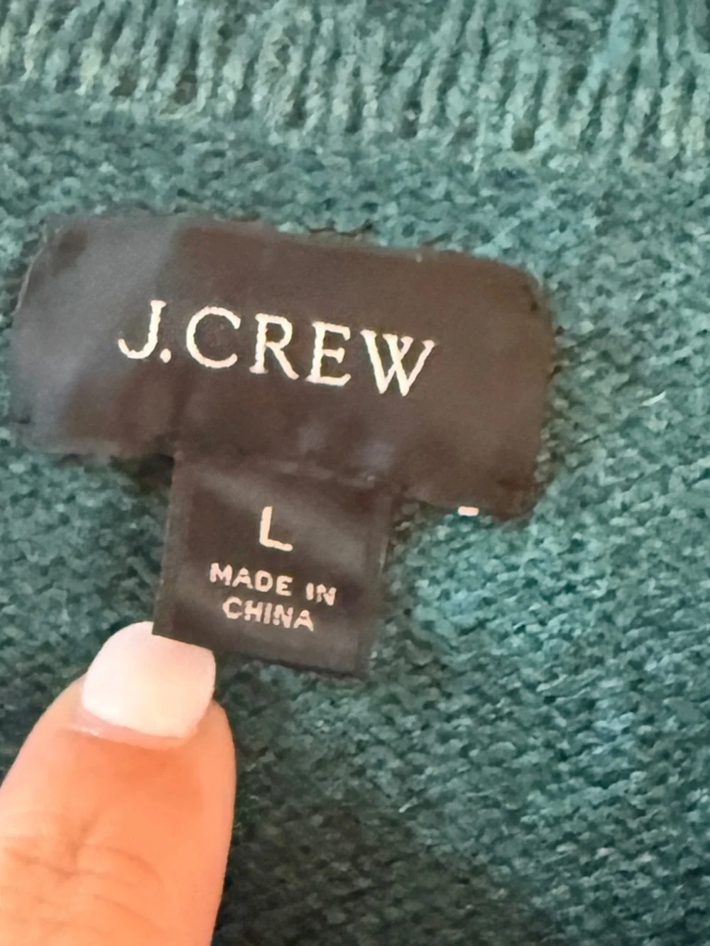 J. CREW Men's Dark Green Rugged Merino Wool Heathered Crewneck Sweater Size L